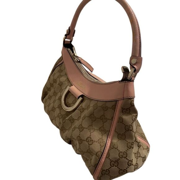 Gucci Pink and Tan Shoulder Bag with Gold Hardware - Picture 8 of 16